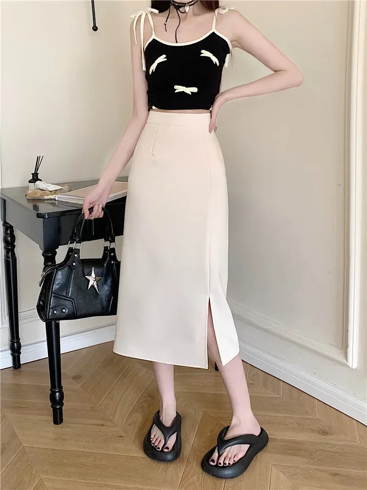 Plus Size Casual Skirt For Women High-waisted Medium-length A- line Long Dress Slimming Design Sensibility Niche Summer New A...