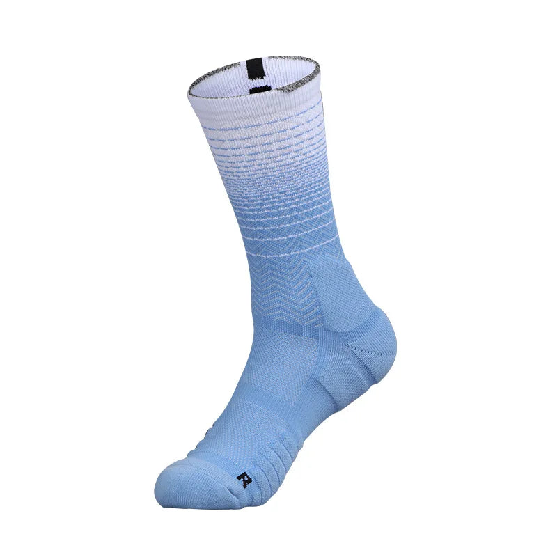 5/10/15 Practical Gradient Basketball Socks Towel Bottom High Barrel Breathable Sports Elite Men's Middle Barrel High Butt Train