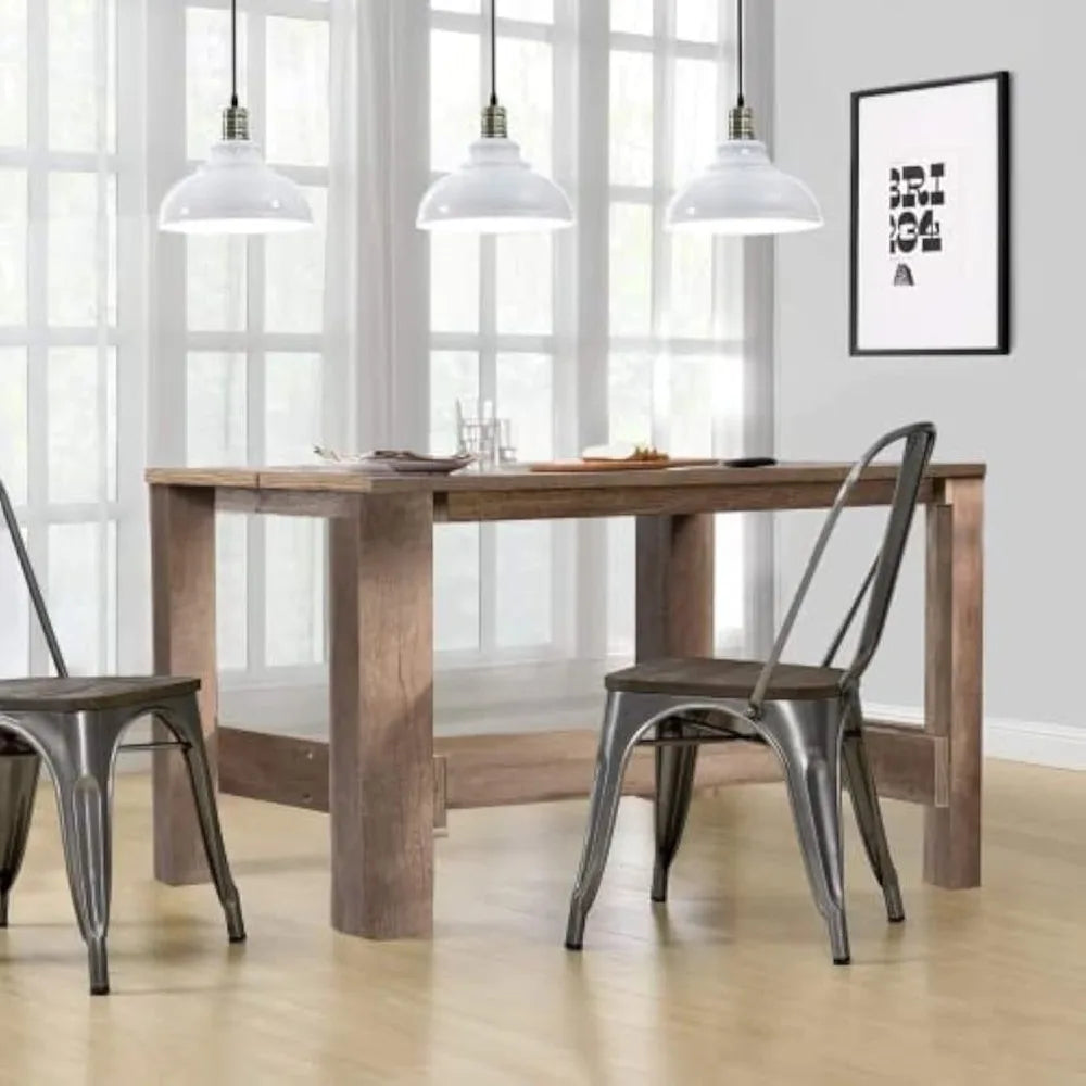 Rectangular Rustic Counter Kitchen Table, Multifunctional Wood Farmhouse Kitchen Dining Table for Bar, Dining Room, Apartment