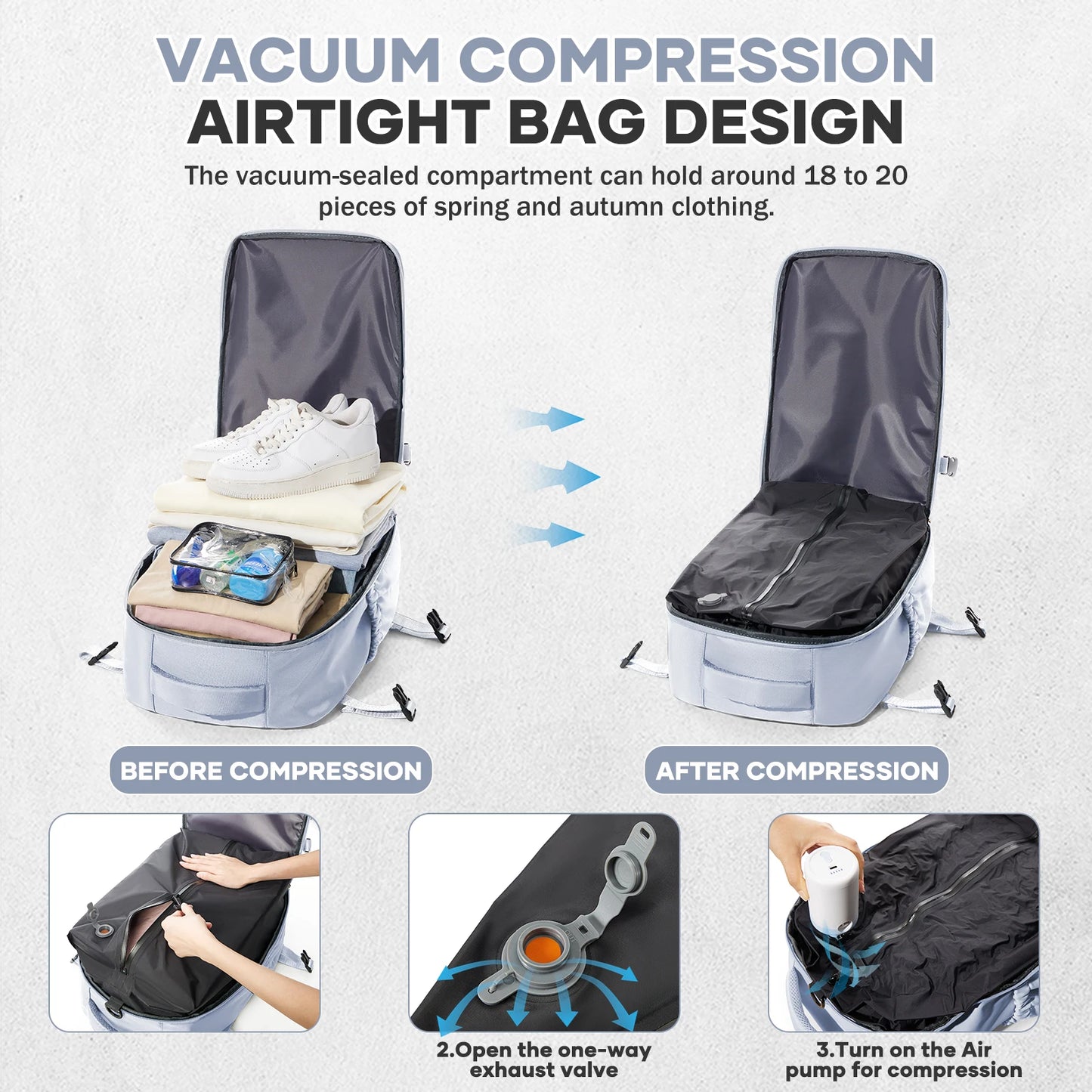 Unisex 15.6 Inch Laptop College Backpack Vacuum Travel