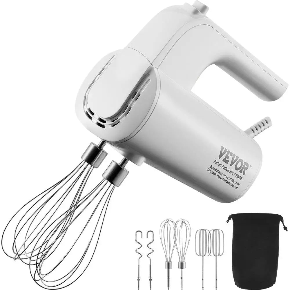 Digital Electric Hand Mixer 5 200W Portable Turbo Beaters Dough Hook Whisk Baking Kit with Storage Bag