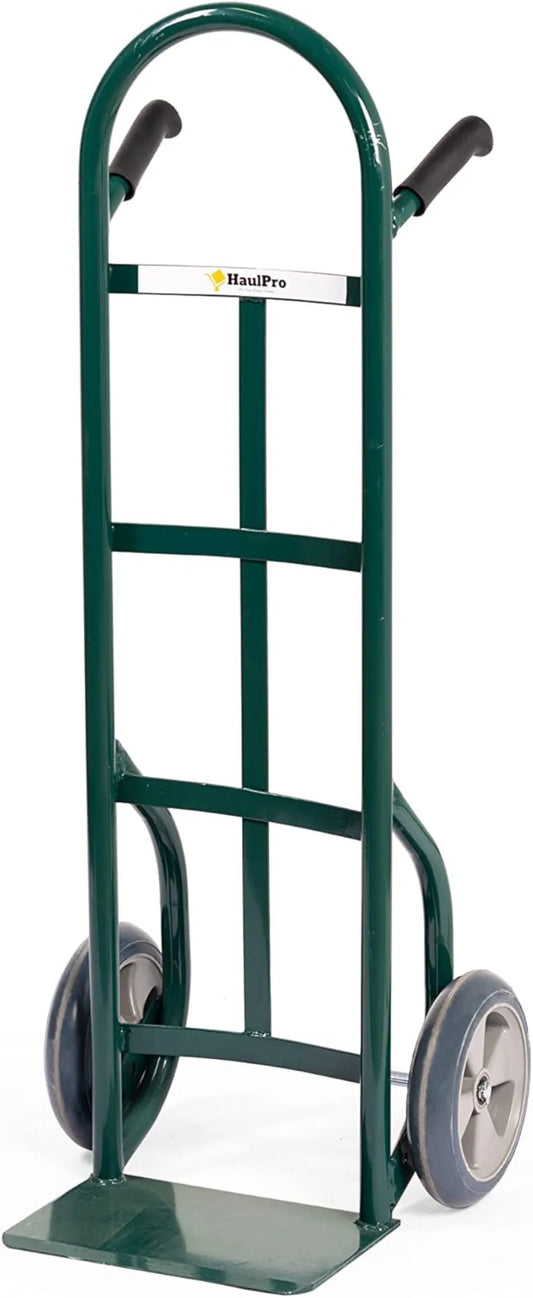 Heavy Duty Hand Truck with Double - Steel Dolly Cart for Moving  - Rubber Wheels - 50" H x 18.5" W with 14" x 9.5"