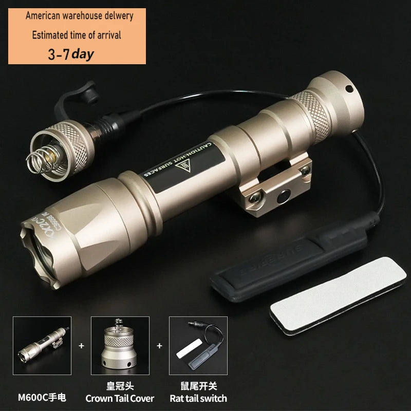 Tactical M600C M600 M300C X300U Flashlight 20MM Rail LED Scout Light Outdoor Camping Lamp Rifle Weapon Flashlight US Warehouse