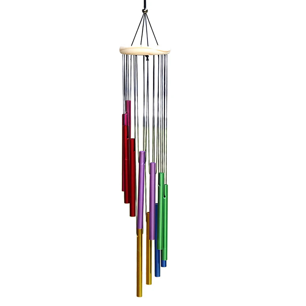 Outdoor Garden Wind Chime 12 Metal Tubes with Hook Wind Chimes Pendant Hanging Metal Pipe Wind Chimes Bells for Garden Home Yard