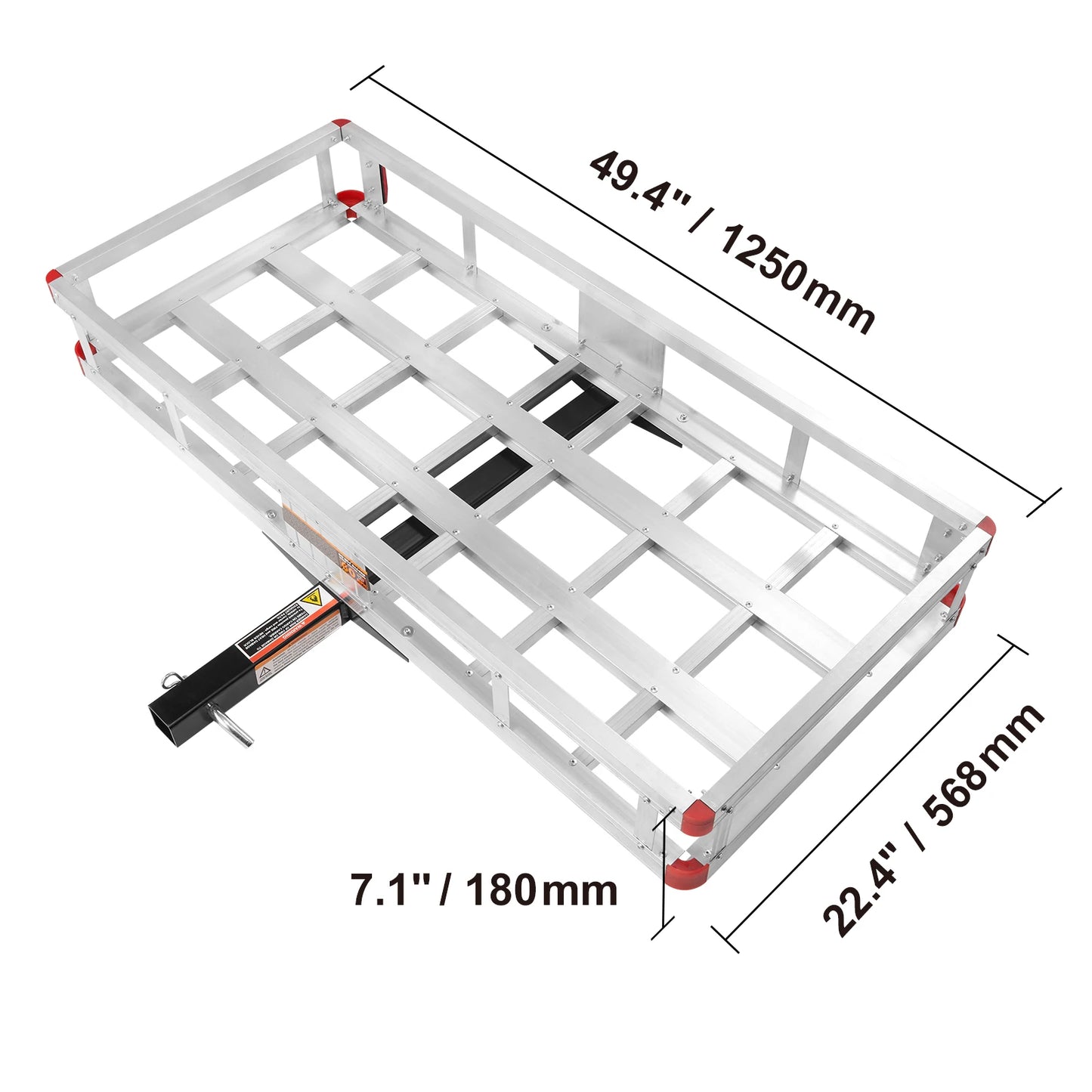 SucceBuy 47/53/60 in Hitch Cargo Carrier 400/500lb Capacity Trailer Hitch Mount Aluminum Cargo Basket for Truck Pickup Camping