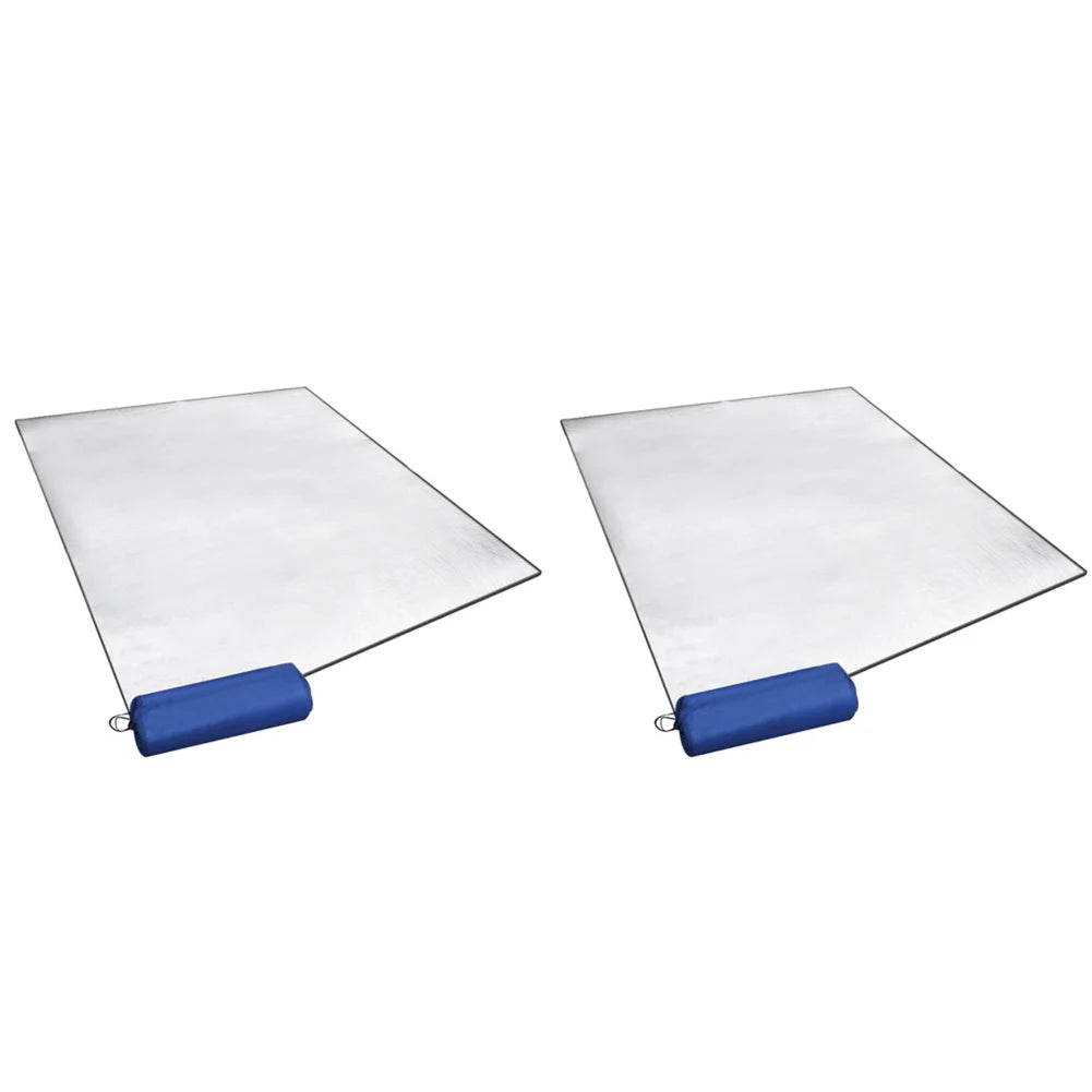 Waterproof Camping Mat Aluminum Foil Pad Double-Sided Outdoor Floor Mat 78x78in with Storage Bag for Outdoor Beach Parks