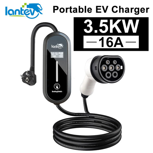 Iantev 3.5KW Electric Car Charger Portable EV Charger Type2 Type1 J1772 EVSE Fast Charging Cable for all Electric Vehicles