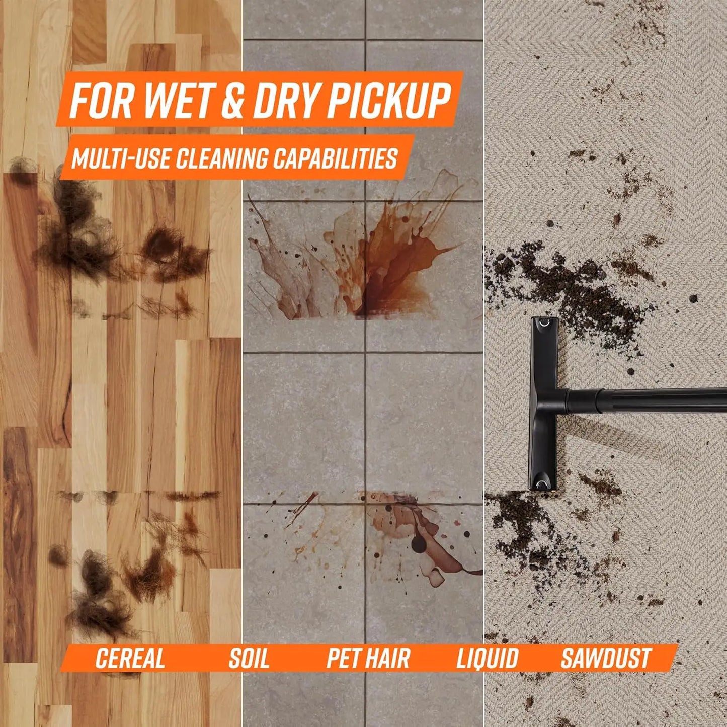 6-Gallon* 5.5 Peak HP\u2020 3-in-1 Wet/Dry/Upholstery Shampoo Vacuum Cleaner \u2013 VK609PFR 0901