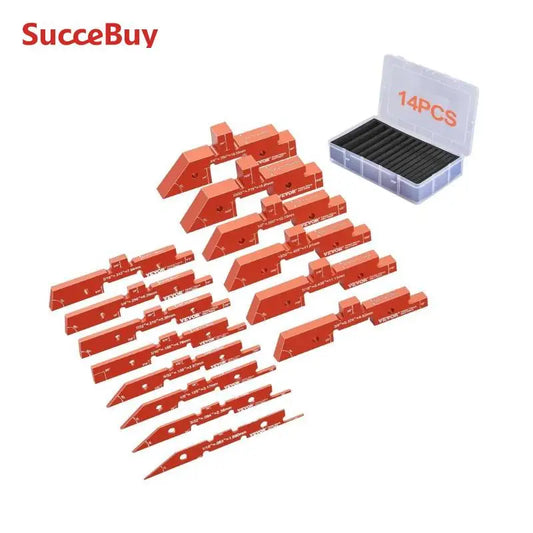 SucceBuy Router Table Setup Bars 14pcs Precision Aluminum Setup Blocks HeightGauge Set for Measuring Router able Saw Accessories