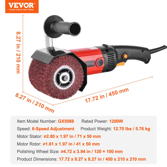 SucceBuy Burnishing Polishing Machine Variable Speed Surface Conditioning Tool Electric Metal Burnishing Machine for Wood Steel