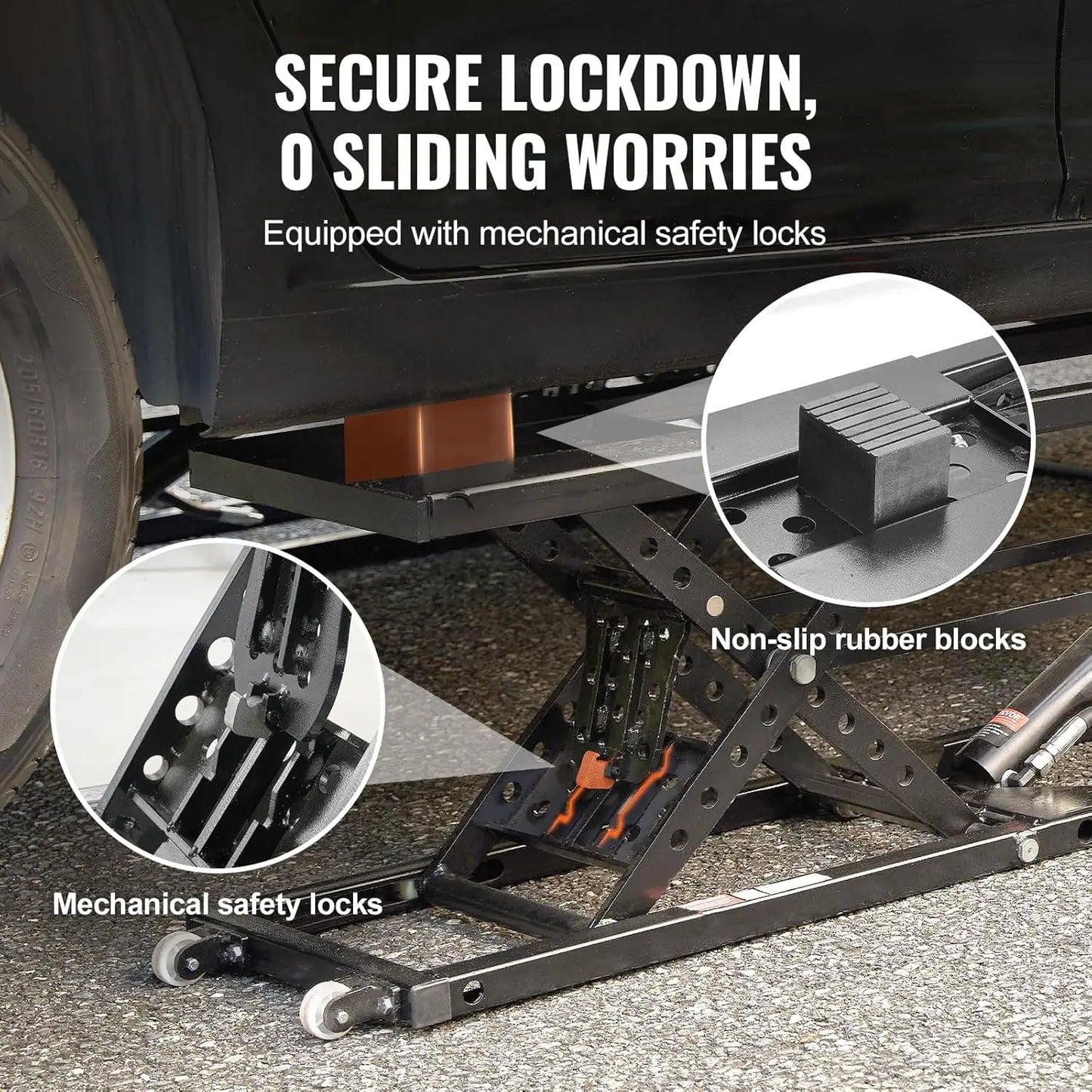 Heavy-Duty Carbon Steel Truck Lift with 120V Power Unit, Portable Car Lift - 7,000 LBS Capacity, 26.8" Max. Height