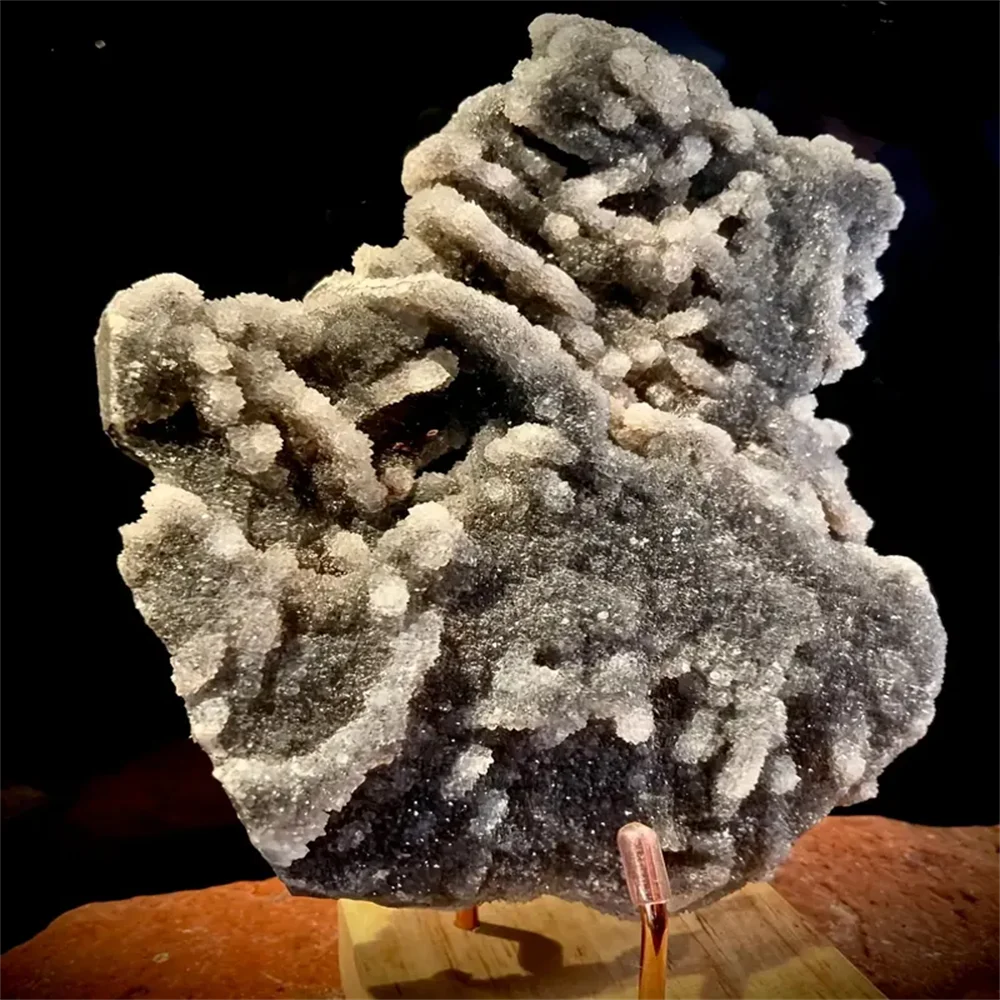 1pc Glittering Sphalerite Crystal Cluster Specimens - Irregular Druzy Geode Quartz Mineral Specimen for Home Office Desk