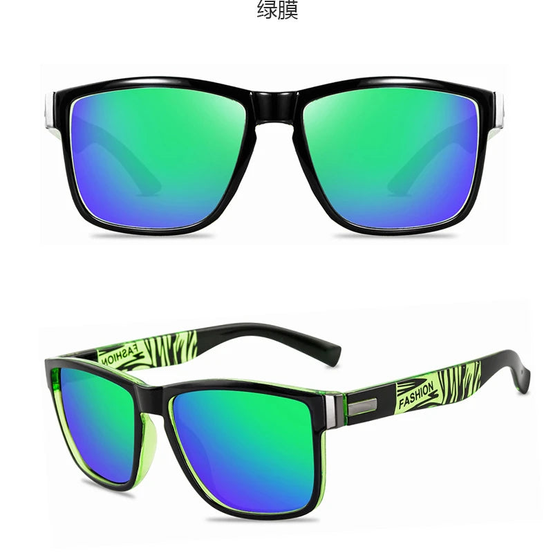 Fashion Fishing Sunglasses  Wrap Square Frame Retro Decorative Polarized Sunglasses Men Women Fishing Sun Glasses For Adults