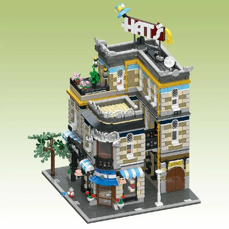 MOC Hat Shop City Building, Modular Buildings Assembly Building Block Model Toy, Children's Birthday Gift 3140pcs