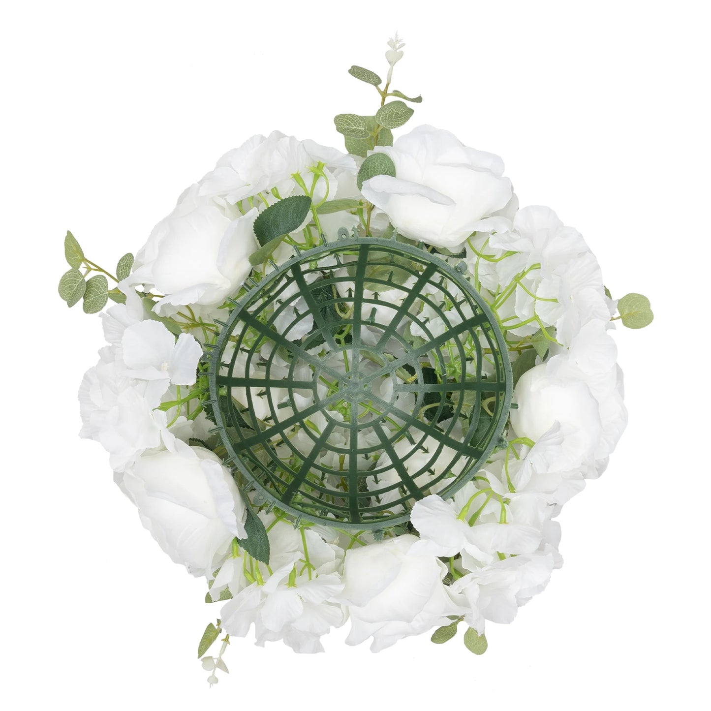 6PCS Artificial Flower Balls 34cm White Rose Wedding Table Centerpiece Decor