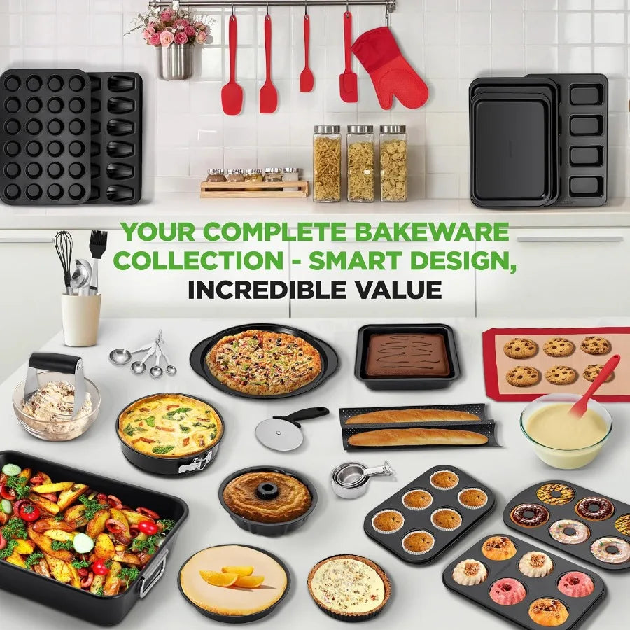 NutriChef 42Piece Nonstick Bakeware Set With Oven Mitts