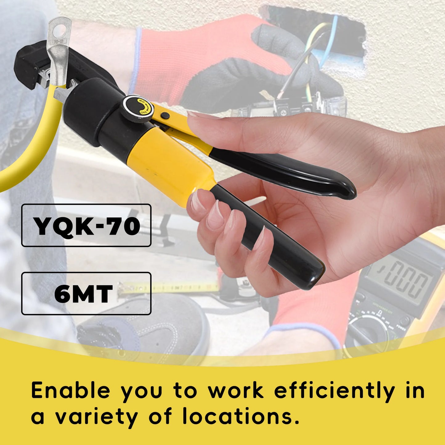 YQK-70 6 Ton Hydraulic Crimping Tool Battery Cable Crimping Tool Hydraulic Hose Crimper plumbing tools  hydraulic crimping tool