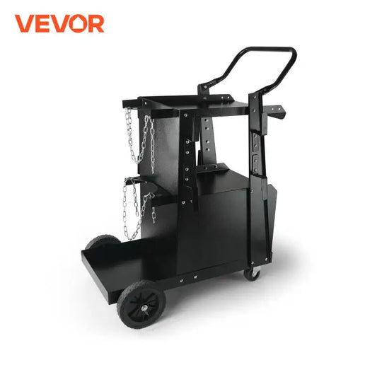 SucceBuy Welding Cart 2-Tier Heavy Duty Welder Cart with 360° Swivel Wheels Tank Storage Cabinet for  ARC Plasma Cutter Machine