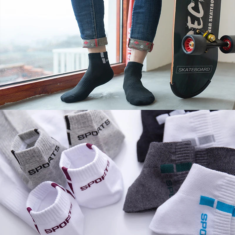 6 pairs of socks, men's mid length socks, anti odor socks, sweat absorbing socks, men's socks, sports mid length socks