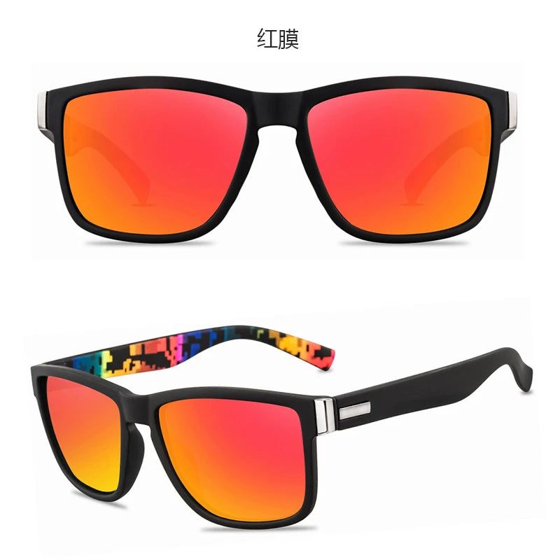 Fashion Fishing Sunglasses  Wrap Square Frame Retro Decorative Polarized Sunglasses Men Women Fishing Sun Glasses For Adults