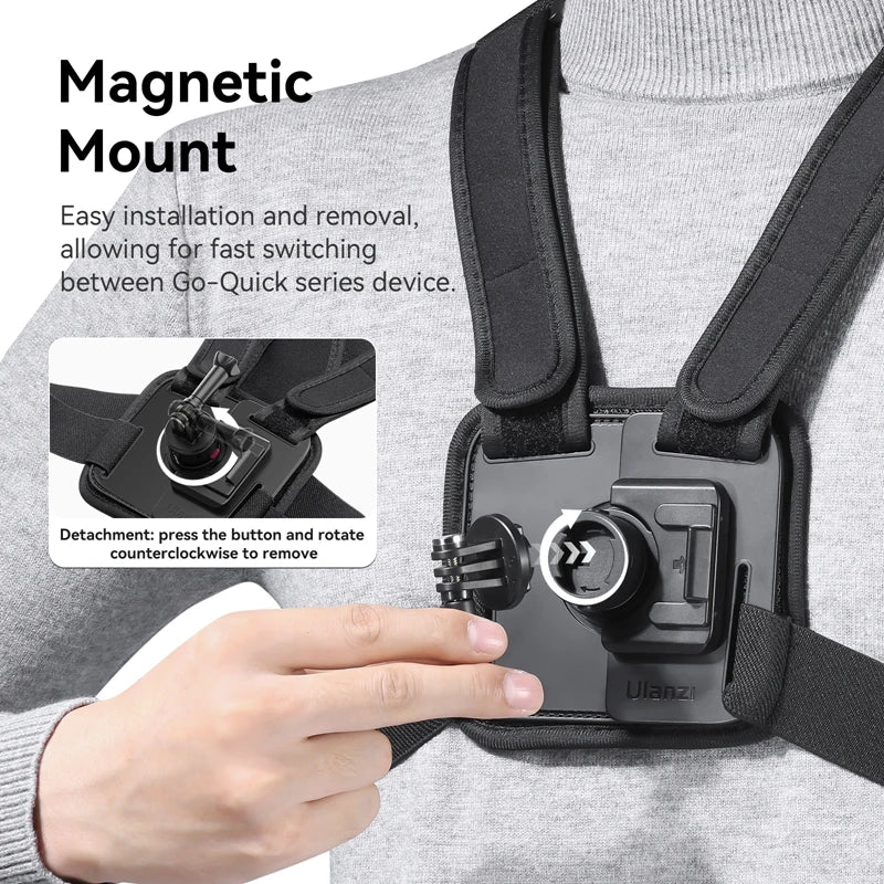 Ulanzi Go Quick II Magnetic Chest Strap For GoPro And Phone