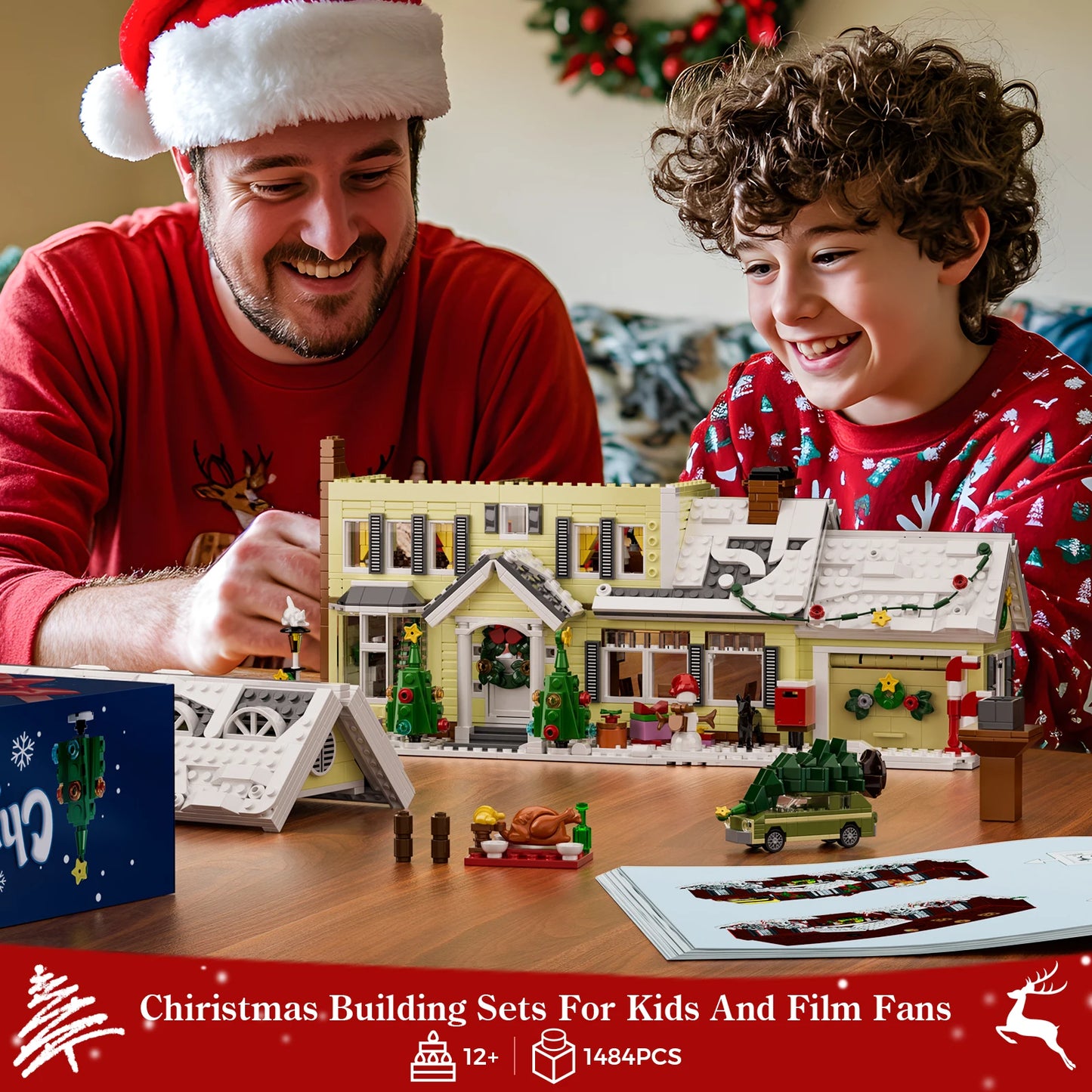 Christmas Snow Village Building Set With Clark Car 1484pcs