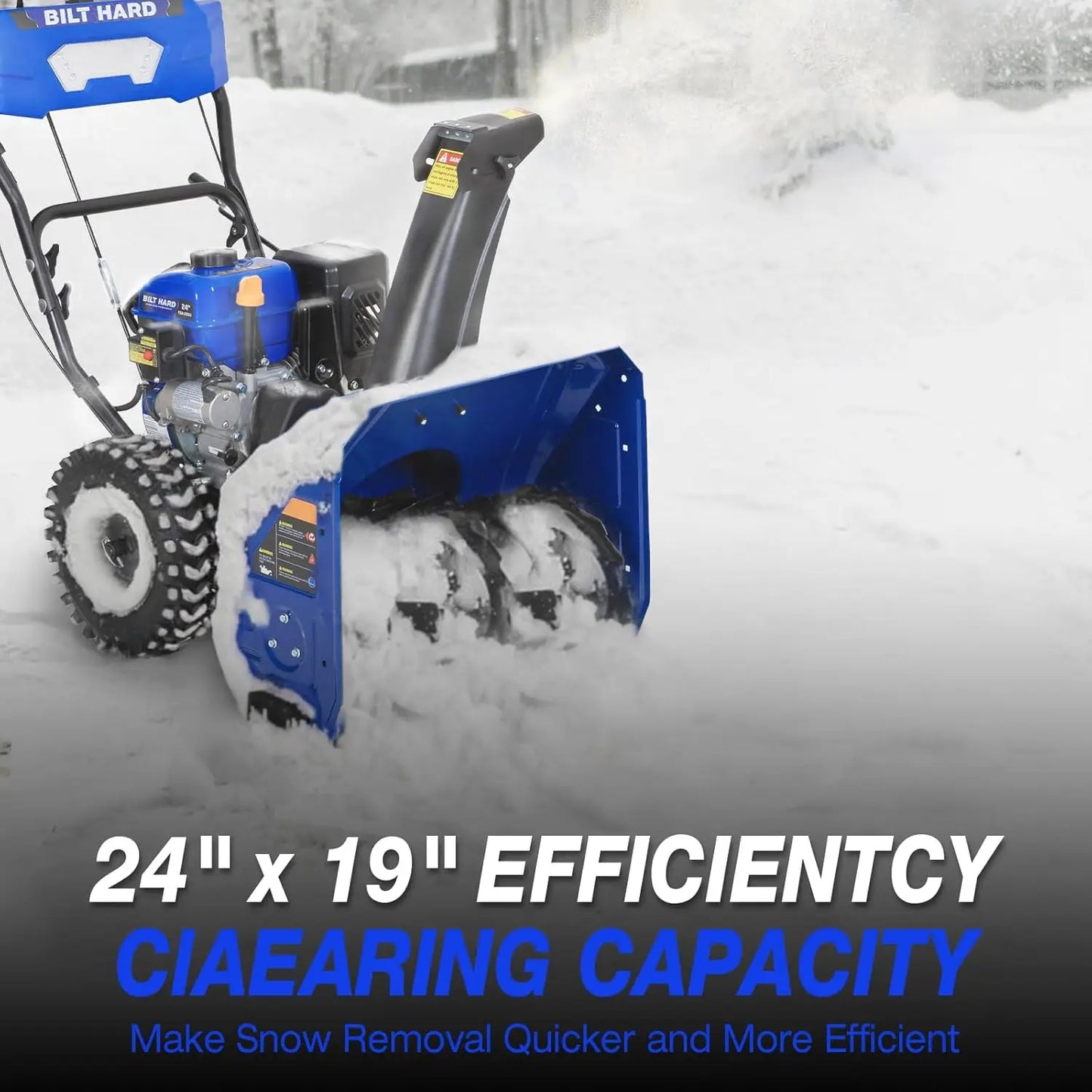 Gas Snow Blower 2 Stage, 24 Inch 212cc Self-Propelled Snowblowers Gas Powered with Electric Start and LED Headlight