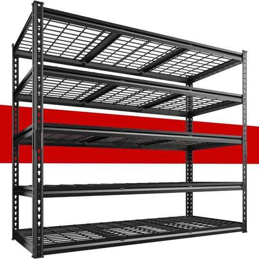55" W Garage Shelving 3000LBS, 5-Tier Adjustable Metal Shelves for Basement, Warehouse & Workshop