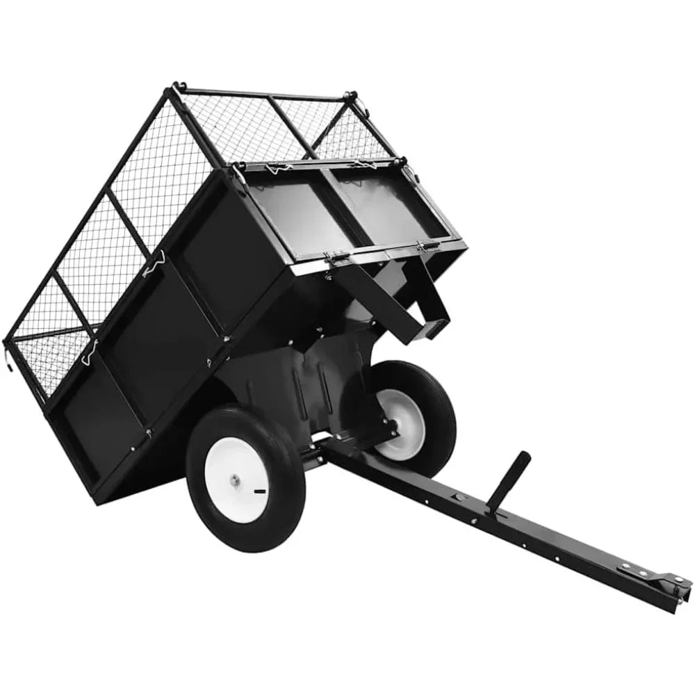 Tipping Trailer for Lawn Mower 661.4 lb Load Capacity, 48KG Durable Design for Garden and Yard Work Efficiency