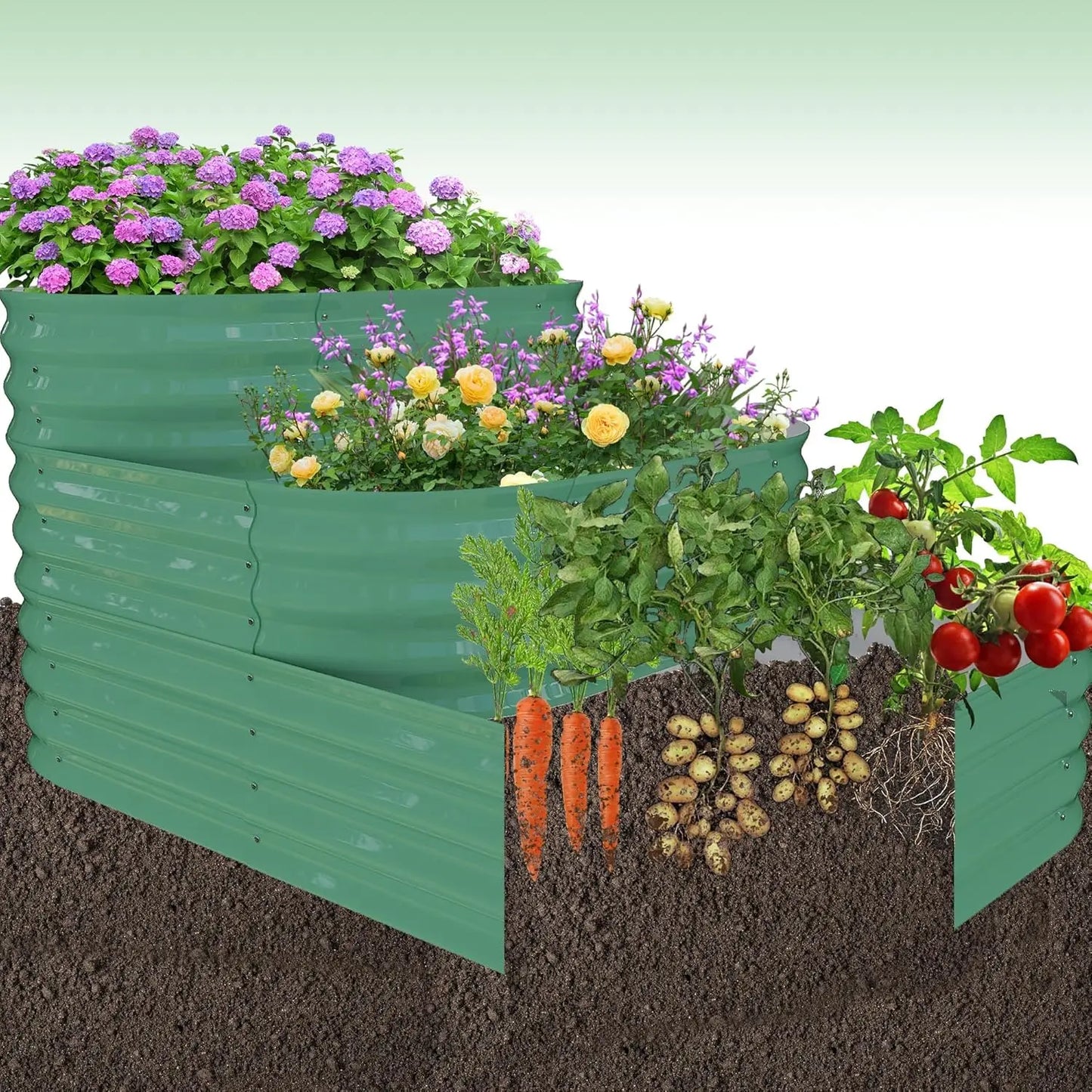 Raised Garden Bed, Outdoor Planter Bed, Metal Planter Box for Gardening and Planting,Metal Garden Bed for Vegetables