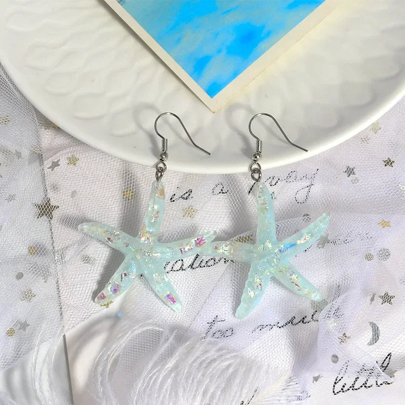 2025 Multi layered Creative Rope Chain Fashion Beach Jewelry Gift Girl Boho White Blue Starfish Pendant With Necklace Women's