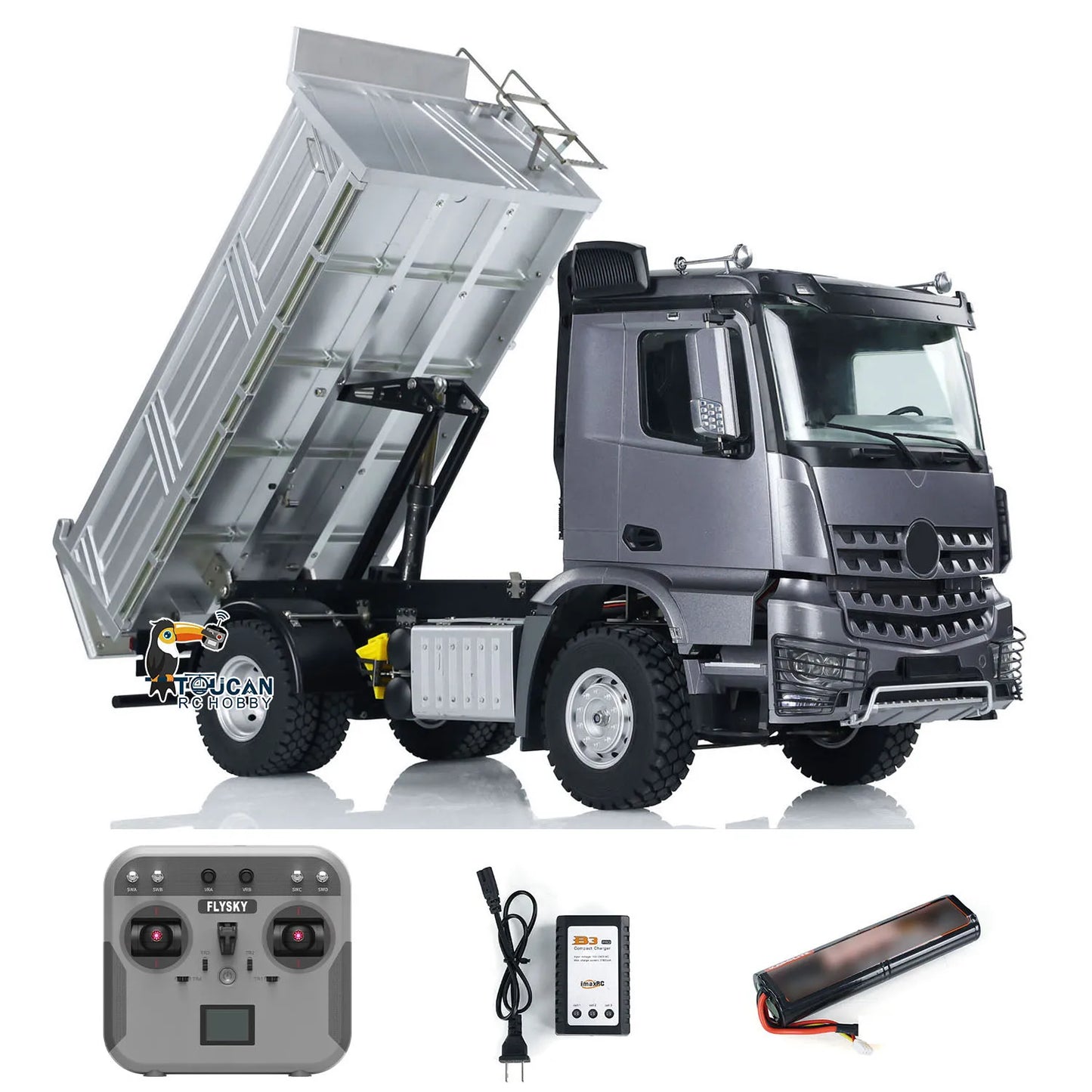 US Stock Kabolite 1/14 5701 RC Dumper Truck 4x4 RTR Remote Control Tipper Car 2-Speed Dump Car with Sound Light for Kids