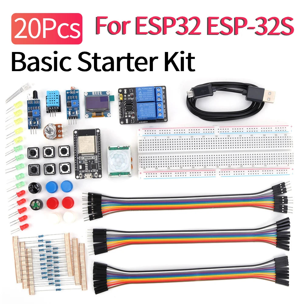 ESP32 IoT Starter Kit with Storage Box and PIR Sensor