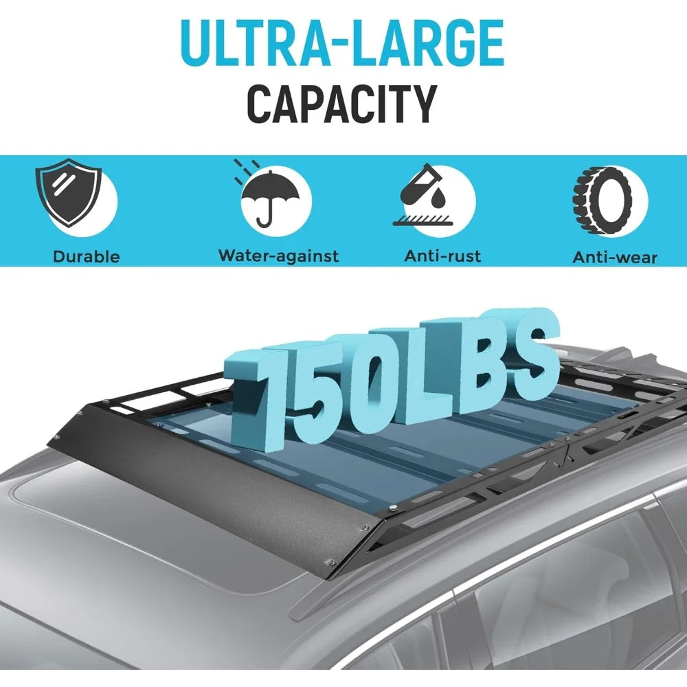 50" x 39" x 4.75" Roof Rack Cargo Basket W/Cross Bars Fit for Car SUV Pickup Truck Van Universal Top Cargo Carrier Metal Luggag