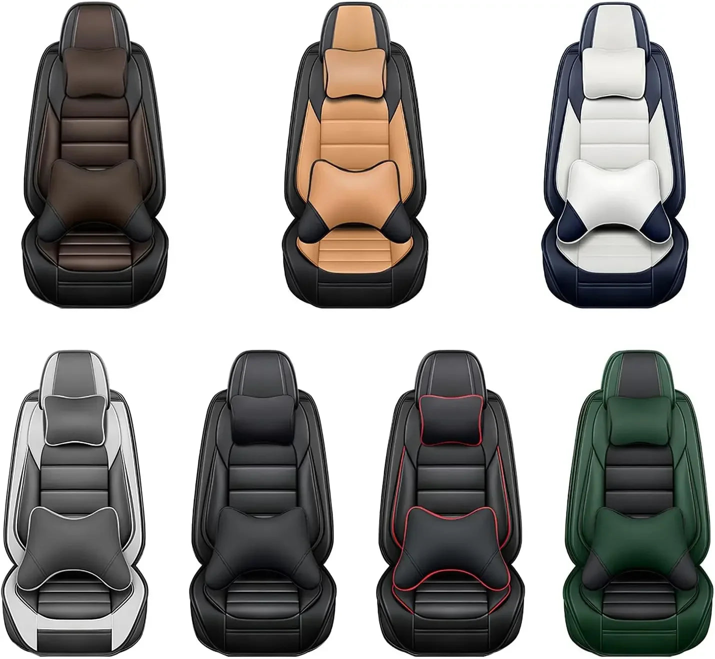 Seat Covers Fit for Toyota Tacoma 2006-2024, Waterproof Nappa Leather Full Coverage Truck Seat Cover, Muscle Sport Style Auto In