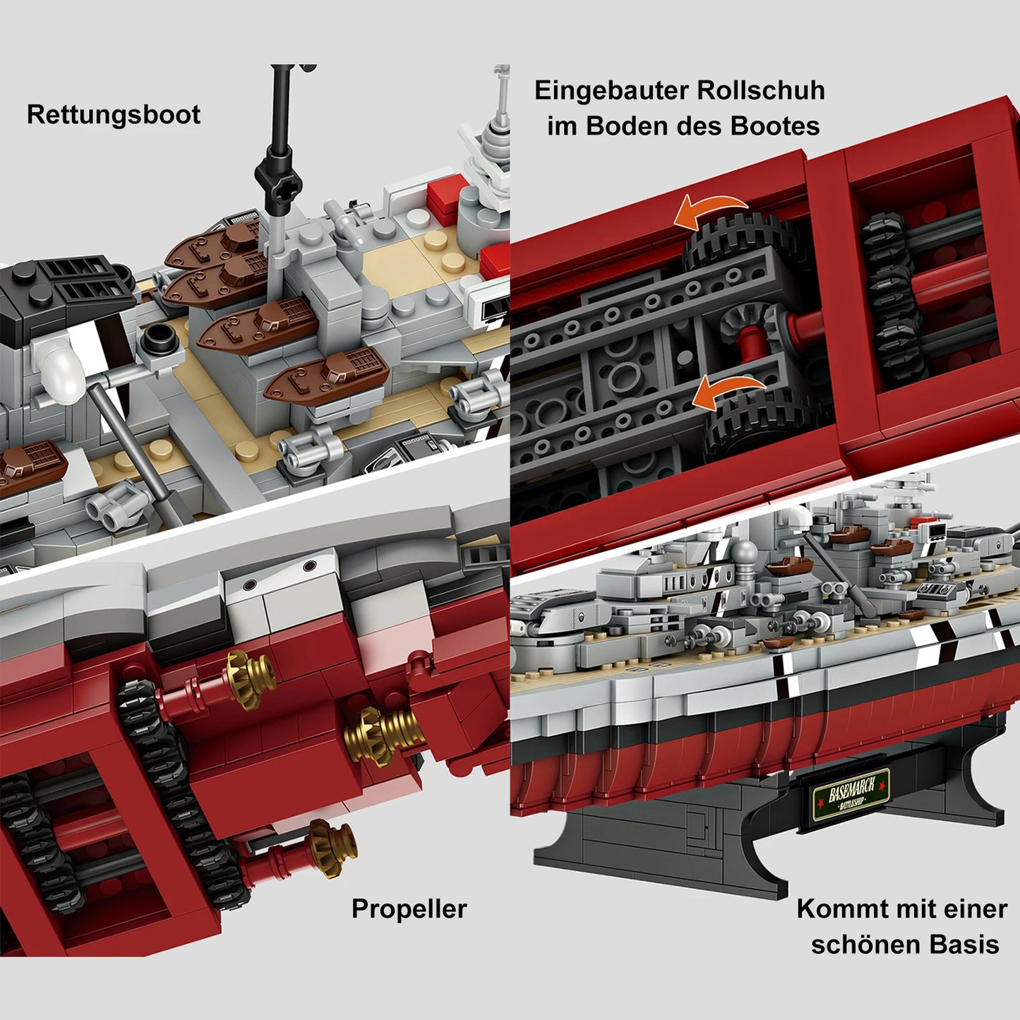 Military MOC Forange FC4201 Bismarck Class Battleship Model 2081PCS Building Blocks Brick Puzzle Toys for Children Kids Gift