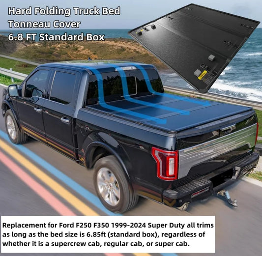 AP03 6.8FT Hard Tri-Fold Tonneau Cover Truck Bed for Ford 99-24 F250 F350 Super Duty