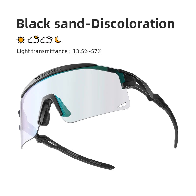 ROCKBROS Ultra-Light Cycling Sunglasses for Men Women Photochromic UV Protection Cycling Goggles Windproof Men Sunglass MTB Road