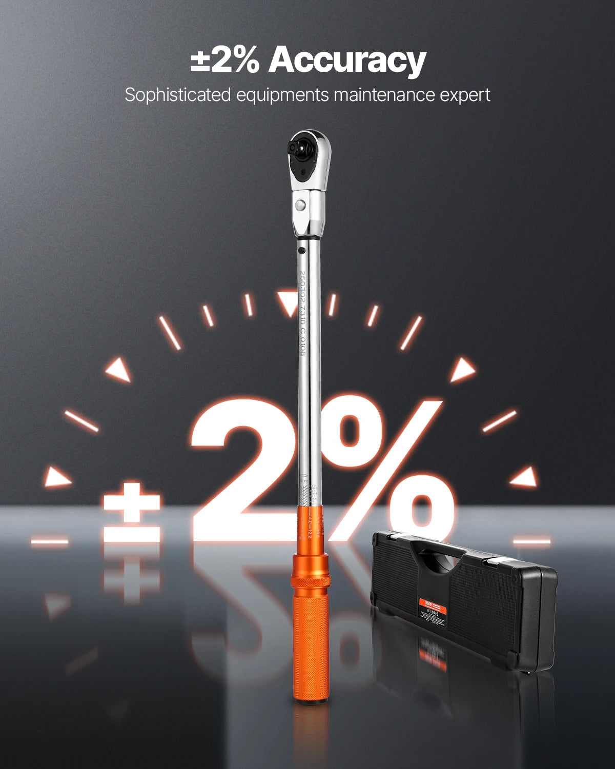 VEVOR Adjustable Click Torque Wrench 1/2 Inch Drive 20-160lbf-ft Dual-direction and Dual Range Scales with Adapter