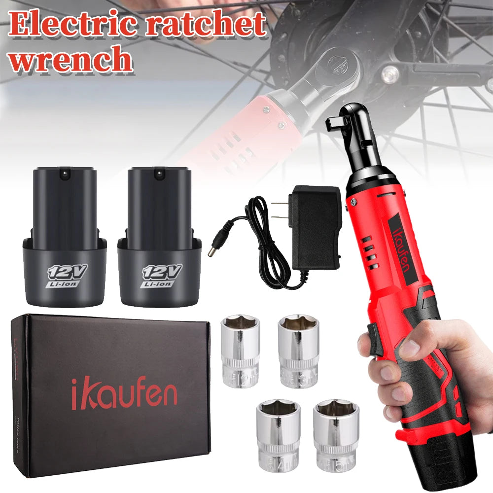 18V Impact Wrench Cordless Rechargeable Electric Wrench 3/8 Inch Right Angle Ratchet Wrenches Impact Driver Power Tool