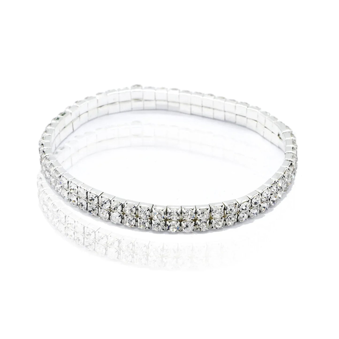 Fashion Rhinestone Tennis Anklet For Women Multi-layer Crystal Elastic Chain On Leg Female Summer Beach Ankle Bracelet Jewelry