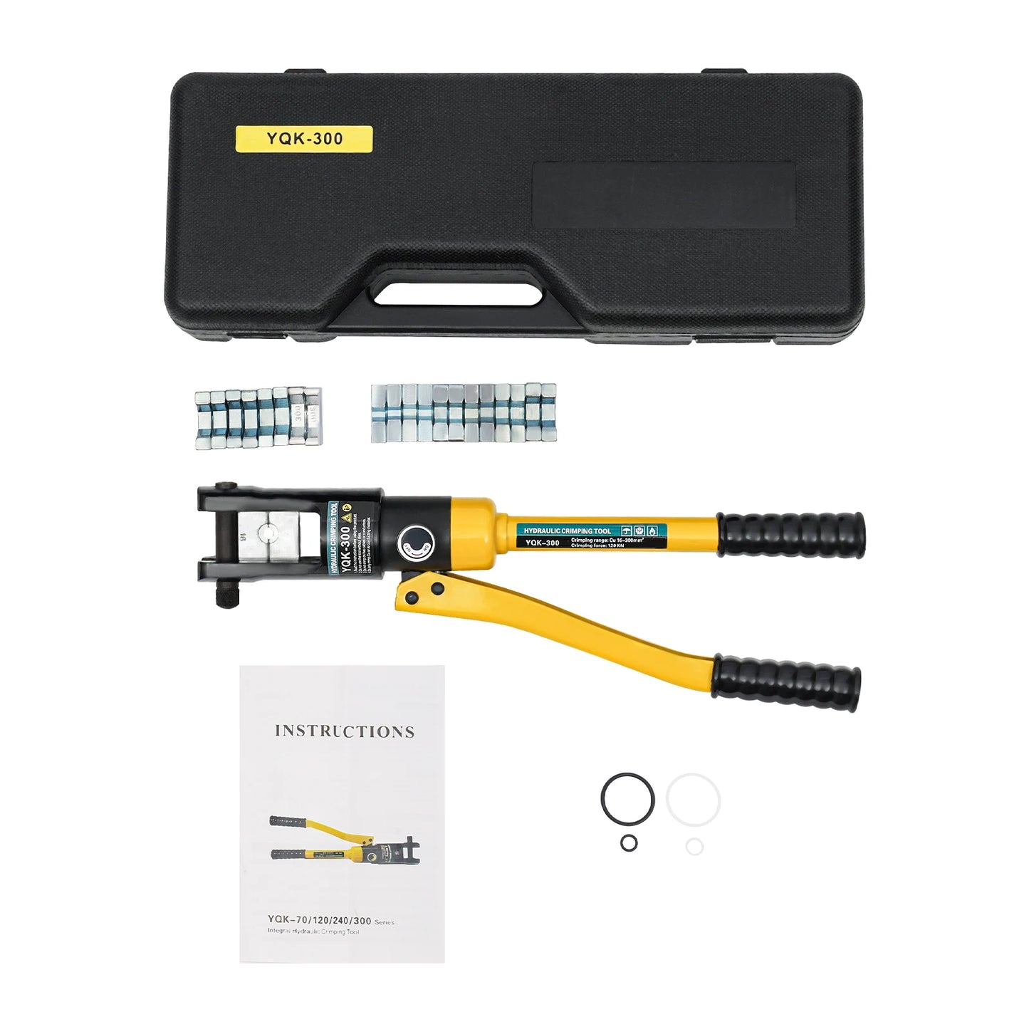 120KN/26455lbs Hydraulic Crimping Tool Rope YQK300 Wire Balustrade Crimper, Hydraulic Hand Crimper Tool