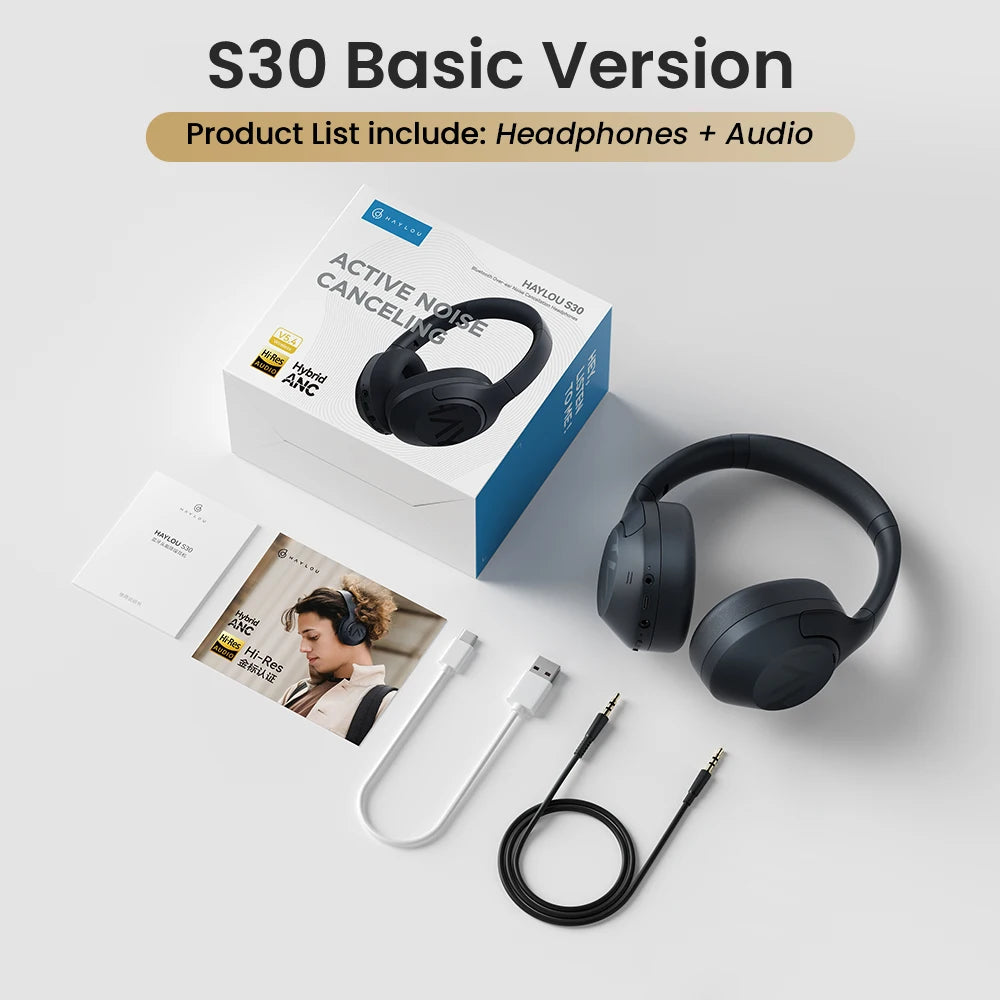 Haylou S30 ANC Headphones Wireless Bluetooth 5.4 HiRes