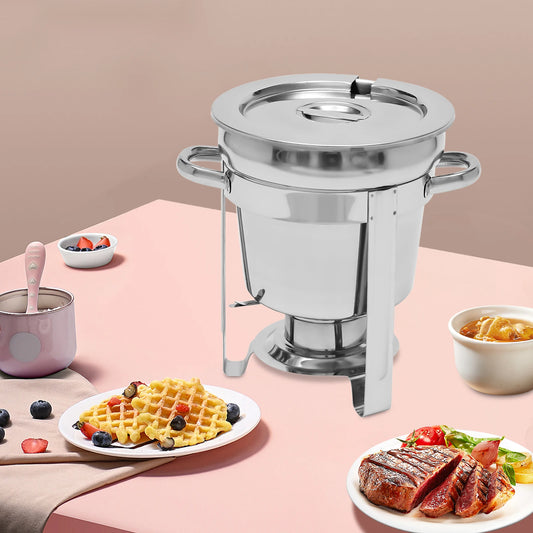 7L Stainless Steel Soup Warmer Pot With Lid For Camping