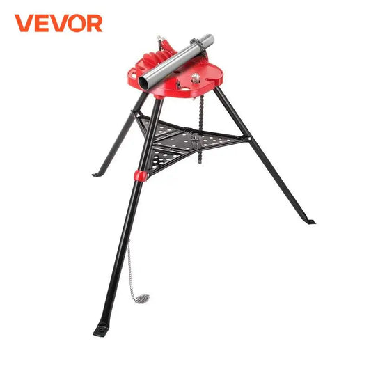 SucceBuy Tripod Pipe Chain Vise 6 Inch Capacity Foldable Steel Legs Rubber Mounts Bib Tri-Stand Bench Vice for Cutting Copper Pipes