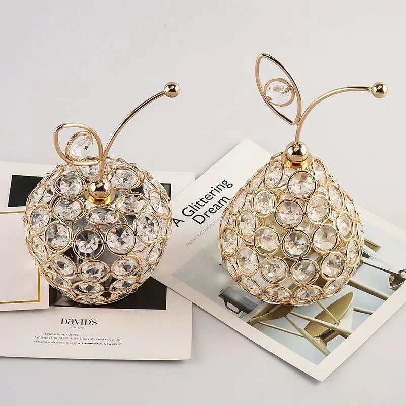 New Creative Crystal Crafts Apple Pear Pineapple Style Home Decoration Pieces
