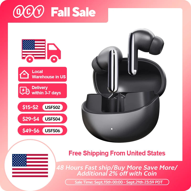 QCY MeloBuds Pro ANC Wireless Bluetooth Earphones 46dB Hybrid ANC Hi-Res LDAC Bluetooth 5.3 Earbuds 6 Mic 34H Playtime