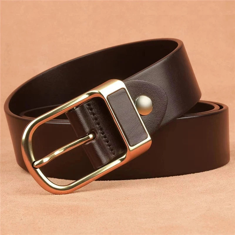 Genuine Leather For Men's High Quality Buckle Jeans Cowskin Casual Belts Business Cowboy Waistband Male Fashion Designer 2022New