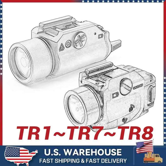 TR1/TR7/TR8 Weapon Light 1000 Lumen LED Electronic Hanging Flashlight Outdoor Shooting with Rail Locating Key Fit 20mm Rail