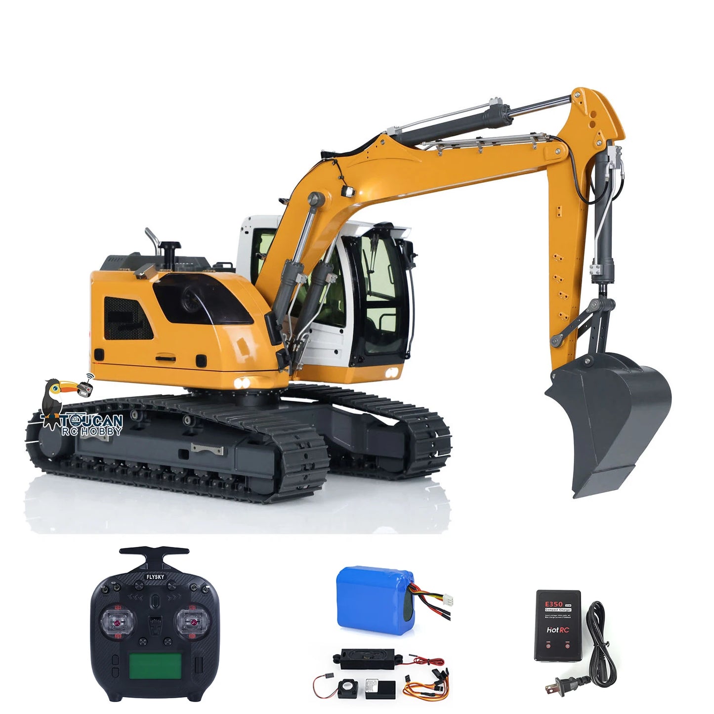 1/14 RC Hydraulic Excavator R920 JDM-208 Metal Remote Control Digger Model with Sound for Kids Adults Construction Toy